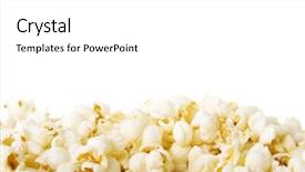  Presentation with popcorn - PPT theme featuring popcorn border isolated on white background and a white colored foreground
