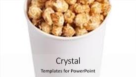  Presentation with popcorn - Colorful presentation enhanced with popcorn bucket isolated on white background backdrop and a white colored foreground