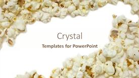  Presentation with popcorn - Cool new slides with popcorn corners isolated on white backdrop and a cream colored foreground
