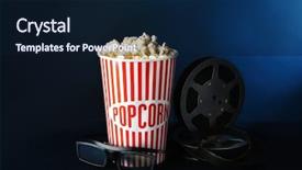  Presentation with movie reel - Audience pleasing PPT layouts consisting of popcorn glasses and movie reel backdrop and a wine colored foreground