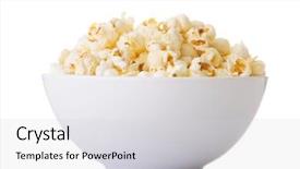  Presentation with popcorn - PPT layouts with popcorn in bowl background and a light gray colored foreground