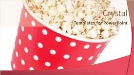  Presentation with cinema - Presentation design consisting of popcorn-in-large-spotted-dotted background and a lemonade colored foreground