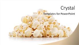  Presentation with popcorn - Presentation with popcorn isolated on white background background and a white colored foreground