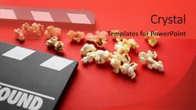  Presentation with awards - Cool new presentation theme with popcorn on red carpet backdrop and a red colored foreground