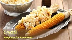  Presentation with popcorn - Slide deck consisting of popcorn on the cob background and a tawny brown colored foreground