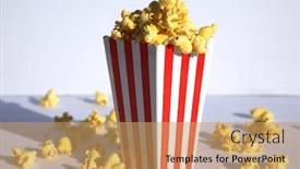  Presentation with animals - Amazing PPT theme having popcorn-popcorn-in-a-white backdrop and a coral colored foreground