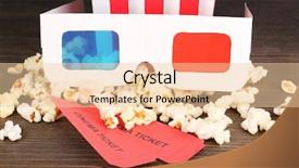  Presentation with popcorn - Audience pleasing presentation design consisting of tickets on wooden table backdrop and a lemonade colored foreground