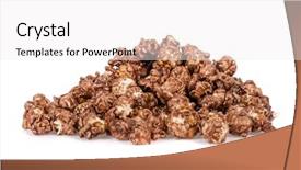  Presentation with popcorn - Slide deck consisting of popcorns flavored with sweet chocolate background and a white colored foreground