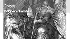  Presentation with pope - Colorful slide set enhanced with pope-clement-iv-seated-under backdrop and a gray colored foreground