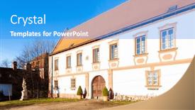  Presentation with region - Presentation theme enhanced with popice-palace-in-znojmo-region background and a teal colored foreground