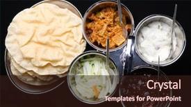  Presentation with pickle - Audience pleasing slides consisting of poppadums with lime pickle brinjal backdrop and a wine colored foreground