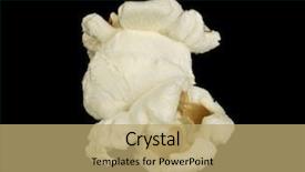  Presentation with popcorn movie - Slides enhanced with popped popcorn isolated on black background and a coral colored foreground