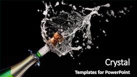  Presentation with champagne - Amazing theme having popping champagne on black background backdrop and a black colored foreground