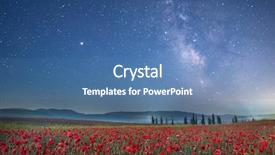  Presentation with star field - PPT theme consisting of poppy field at night night background and a teal colored foreground