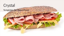  Presentation with whole wheat flour - Presentation theme having poppy seed - long whole wheat baguette sandwich background and a lemonade colored foreground