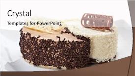  Presentation with yin yang - Beautiful presentation design featuring poppy seed - yin-yang cake with chocolate isolated backdrop and a white colored foreground