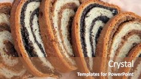  Presentation with soap poppy seed - Presentation theme consisting of poppy seed and walnut rolls background and a red colored foreground