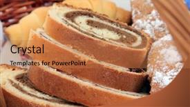  Presentation with walnut - Amazing PPT theme having poppy seed and walnut rolls backdrop and a  colored foreground