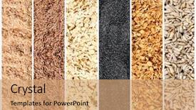  Presentation with grains - Cool new presentation theme with poppy wheatgerm granola sunflower seed backdrop and a coral colored foreground