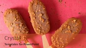  Presentation with chocolate nuts - Beautiful slide deck featuring popsicle-ice-cream-vanilla backdrop and a red colored foreground