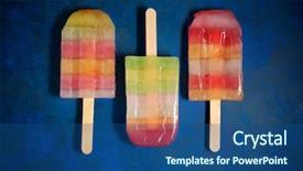  Presentation with blue orange - Slide set featuring popsicles on a blue table background and a ocean colored foreground
