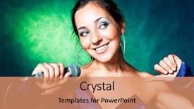  Presentation with singer - Slides having popstar - beautiful young singer holding background and a  colored foreground