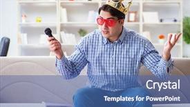  Presentation with of kids singing - Theme enhanced with popstar - funny man singing songs background and a  colored foreground