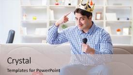  Presentation with urine of funny - Cool new presentation with popstar - funny man singing songs backdrop and a  colored foreground