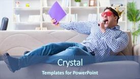  Presentation with of kids singing - PPT theme with popstar - funny man singing songs background and a  colored foreground