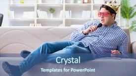  Presentation with of kids singing - Audience pleasing presentation theme consisting of popstar - funny man singing songs backdrop and a ocean colored foreground