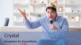  Presentation with funny - Slides featuring popstar - funny man singing songs background and a  colored foreground