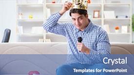  Presentation with funny - Slides consisting of popstar - funny man singing songs background and a  colored foreground