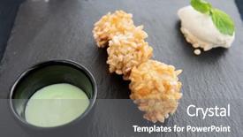  Presentation with street food - PPT theme enhanced with popular asian street food goreng background and a gray colored foreground