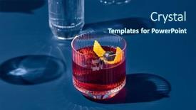  Presentation with beverage - Presentation design featuring popular-cocktail-negroni-with-gin background and a ocean colored foreground