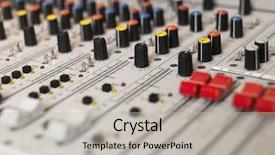  Presentation with electrical engineering - Slide set having popular electrical engineering - audio equipment with selective focus background and a light gray colored foreground