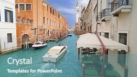  Presentation with canal - Audience pleasing presentation theme consisting of popular engineering - beautiful view of canal backdrop and a teal colored foreground