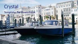  Presentation with boats - Audience pleasing PPT layouts consisting of popular engineering - boats moored near pier backdrop and a sky blue colored foreground