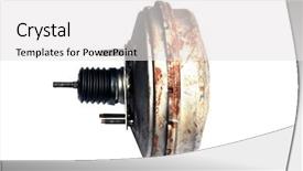  Presentation with old car - Colorful PPT theme enhanced with popular engineering - car parts used car parts backdrop and a white colored foreground
