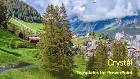  Presentation with switzerland - Slides having popular for tourist to ski background and a tawny brown colored foreground