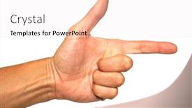  Presentation with popular - Presentation theme having set three silhouettes - popular gesture background and a sky blue colored foreground