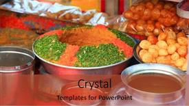  Presentation with indian food - PPT layouts with popular indian street food panni background and a red colored foreground