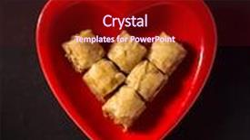  Presentation with food red - Presentation theme consisting of popular middle eastern dessert - paklawa background and a wine colored foreground