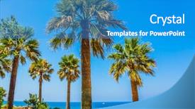  Presentation with health tourism - PPT layouts enhanced with popular seaside resort warm blue background and a teal colored foreground