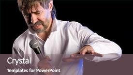  Presentation with jazz - Beautiful PPT theme featuring popular singer performs american jazz backdrop and a  colored foreground