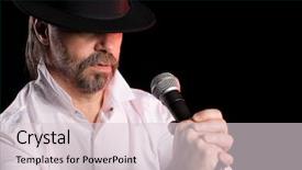  Presentation with singer - Slides featuring popular singer performs american jazz background and a  colored foreground