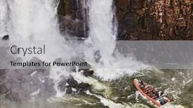  Presentation with speedboat - Presentation theme consisting of popular-tourist-adventure-activity background and a light gray colored foreground