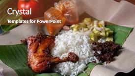  Presentation with lemak - Colorful slide set enhanced with popular traditional malay local food backdrop and a tawny brown colored foreground