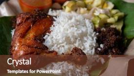  Presentation with nasi lemak - Audience pleasing PPT theme consisting of popular traditional malay local food backdrop and a tawny brown colored foreground