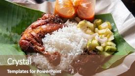  Presentation with nasi lemak - Cool new slide deck with popular traditional malay local food backdrop and a tawny brown colored foreground
