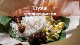  Presentation with nasi lemak - Presentation design consisting of popular traditional malay local food background and a red colored foreground